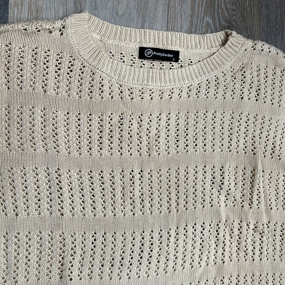 Pretty Garden Cream Knit Set | Boho Lounge & Swim Coverup | Size S - Picture 3 of 5